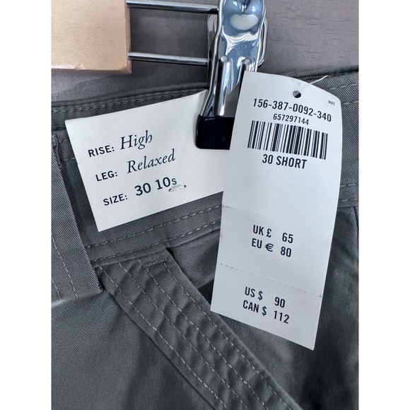 Abercrombie & Fitch Relaxed Cargo Pant Size 10 30s Short Green NWT - Picture 6 of 7